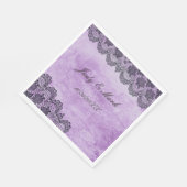 Black Lace Lila Gothic Wedding Paper Serviette (Ecke)
