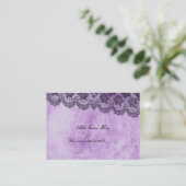 Black Lace Lila Gothic Wedding Table Platzkarte (Stehend Vorderseite)