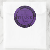 Black Lace Lila Modern Goth Dankeschön Label Runder Aufkleber (Tasche)