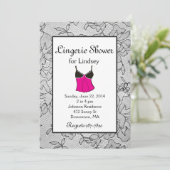 Black Lace Lingerie Brautparty Einladungen (Stehend Vorderseite)