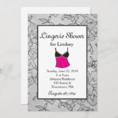 Black Lace Lingerie Brautparty Einladungen (Vorne/Hinten)