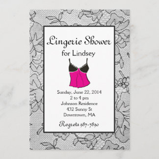 Black Lace Lingerie Brautparty Einladungen