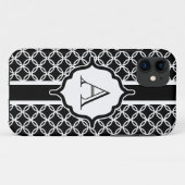 Black Lace Mit Monogramm iPhone Case Mate (Rückseite (Horizontal))