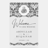 Black Lace Muslim Wedding Welcome Acrylschild (Vorderseite)