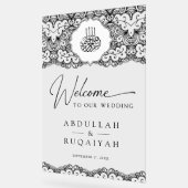 Black Lace Muslim Wedding Welcome Acrylschild (Winkel)