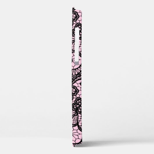 Black Lace on Pink Case-Mate iPhone Case (Rückseite / Links)