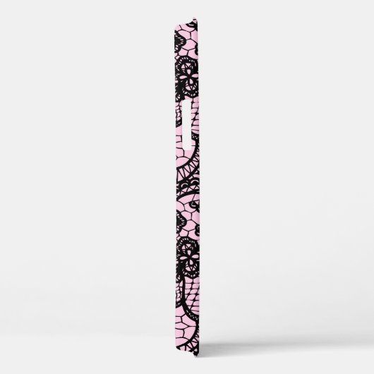 Black Lace on Pink Case-Mate iPhone Case (Rückseite / Rechts)