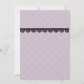 Black Lace on Soft Lavender Custom Save the Date Einladung (Rückseite)
