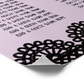 Black Lace on Soft Lavender Custom Seating Chart Poster (Ecke)