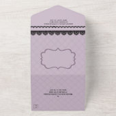 Black Lace on Soft Lavender Custom Wedding All In One Einladung (Außenbereich)
