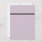 Black Lace on Soft Lavender Custom Wedding Einladung (Rückseite)