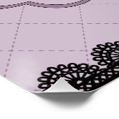 Black Lace on Soft Lavender Custom Wedding Poster (Ecke)