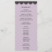 Black Lace on Soft Lavender Custom Wedding Programm (Rückseite)