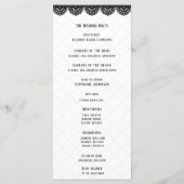 Black Lace on Soft Lavender Custom Wedding Programm (Rückseite)