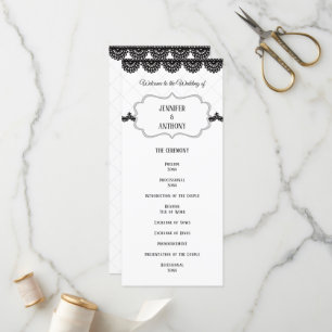 Black Lace on Soft Lavender Custom Wedding Programm