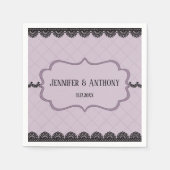 Black Lace on Soft Lavender Custom Wedding Serviette (Vorderseite)