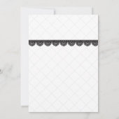 Black Lace on White Custom Save the Date Einladung (Rückseite)