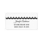 Black Lace on White Custom Wedding Adressaufkleber (Vorne)