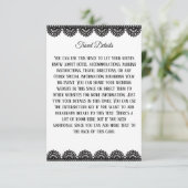 Black Lace on White Custom Wedding Begleitkarte (Stehend Vorderseite)