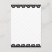Black Lace on White Custom Wedding Begleitkarte (Rückseite)