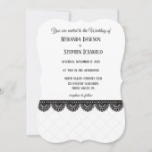 Black Lace on White Custom Wedding Einladung (Vorderseite)