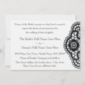 Black Lace on White (Einladung zur Hochzeit) Einladung (Vorderseite)
