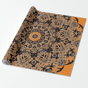 BLACK LACE ORANGE GIFT Wrapping Paper HALLOWEWEW Geschenkpapier