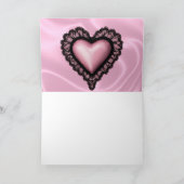 Black Lace Pink Valentine's Day Heart Card Karte (Innenseite)