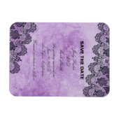 Black Lace Purple Gothic Wedding Save Magnet (Horizontal)