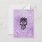 Black Lace Purple Gothic Wedding Save Mitteilungskarte (Rückseite)