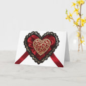 Black Lace Red Solk Gold Valentinstag Herzwagen Karte (Gelbe Blume)