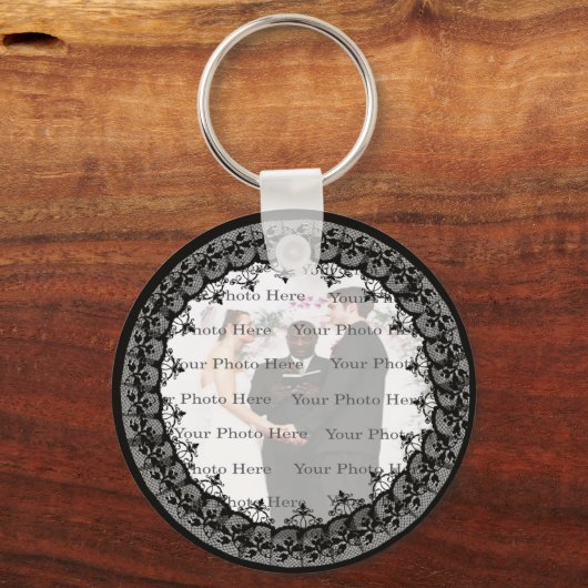 Black Lace Round Schlüsselanhänger (Vorderseite)