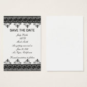 Black Lace Save the Date Card (Vorne & Hinten)