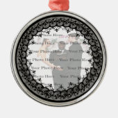Black Lace Silver Round Ornament (Vorne)