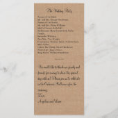 Black Lace und Burlap Wedding Programm (Rückseite)
