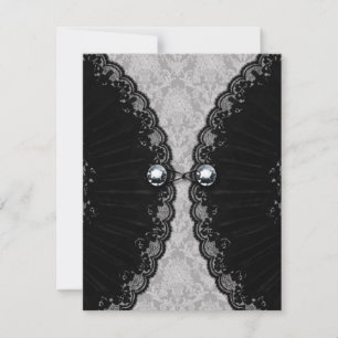 Black Lace und Diamond Look Goth Wedding Einladung