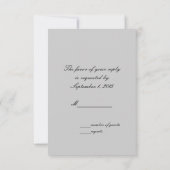 Black Lace und Diamond Look Goth Wedding RSVP Karte (Rückseite)