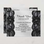 Black Lace und Satin Dankeschön Karten (Vorne/Hinten)