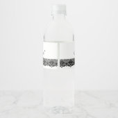 Black Lace Water Bottle Labels for Wedding Wasserflaschenetikett (Rückseite)