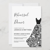 Black Lace Wedding Dress Probe Einladung (Vorderseite)