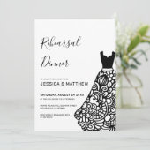 Black Lace Wedding Dress Probe Einladung (Stehend Vorderseite)