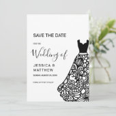 Black Lace Wedding Dress Save The Date (Stehend Vorderseite)