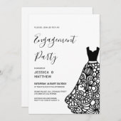 Black Lace Wedding Dress Verlobung Einladung (Vorne/Hinten)