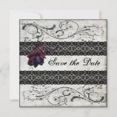 Black Lace Wedding Save the Date (Vorderseite)