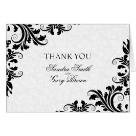 Black Lace White Floral Damask