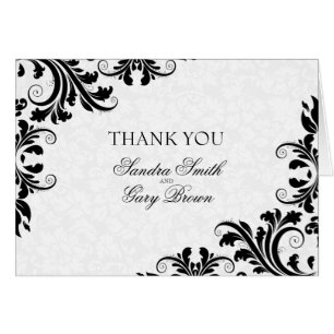 Black Lace White Floral Damask