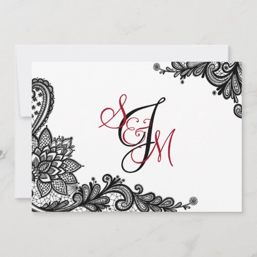 Black Lace White Modern Goth Danke (Rückseite)