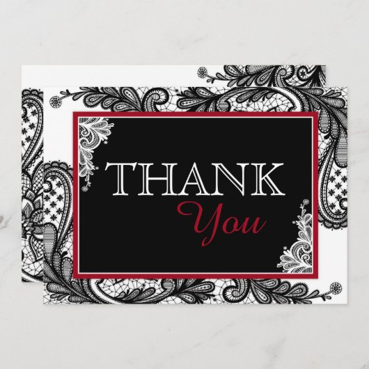 Black Lace White Modern Goth Danke (Vorne/Hinten)
