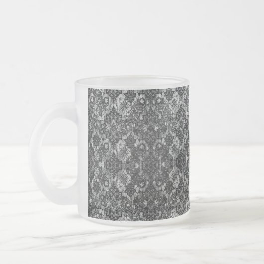 Black Lacework Artistry Mattiert Glass Tasse (Links)