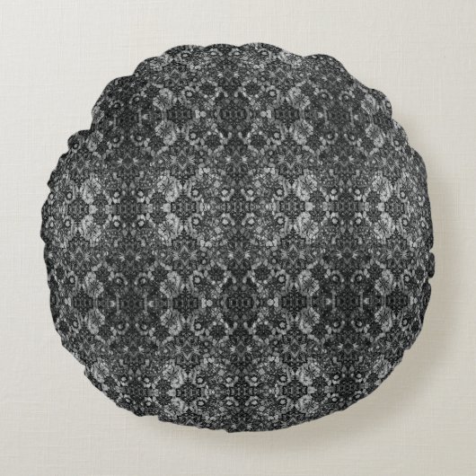 Black Lacework Artists Rundes Kissen (Vorderseite)